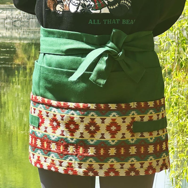 MILCIL Store Garden Apron for Woman, Serve Apron Cute, Flora Half Apron with 8 Pockets, Valentines Gift for Mom Wife Girlfriend - Image 2